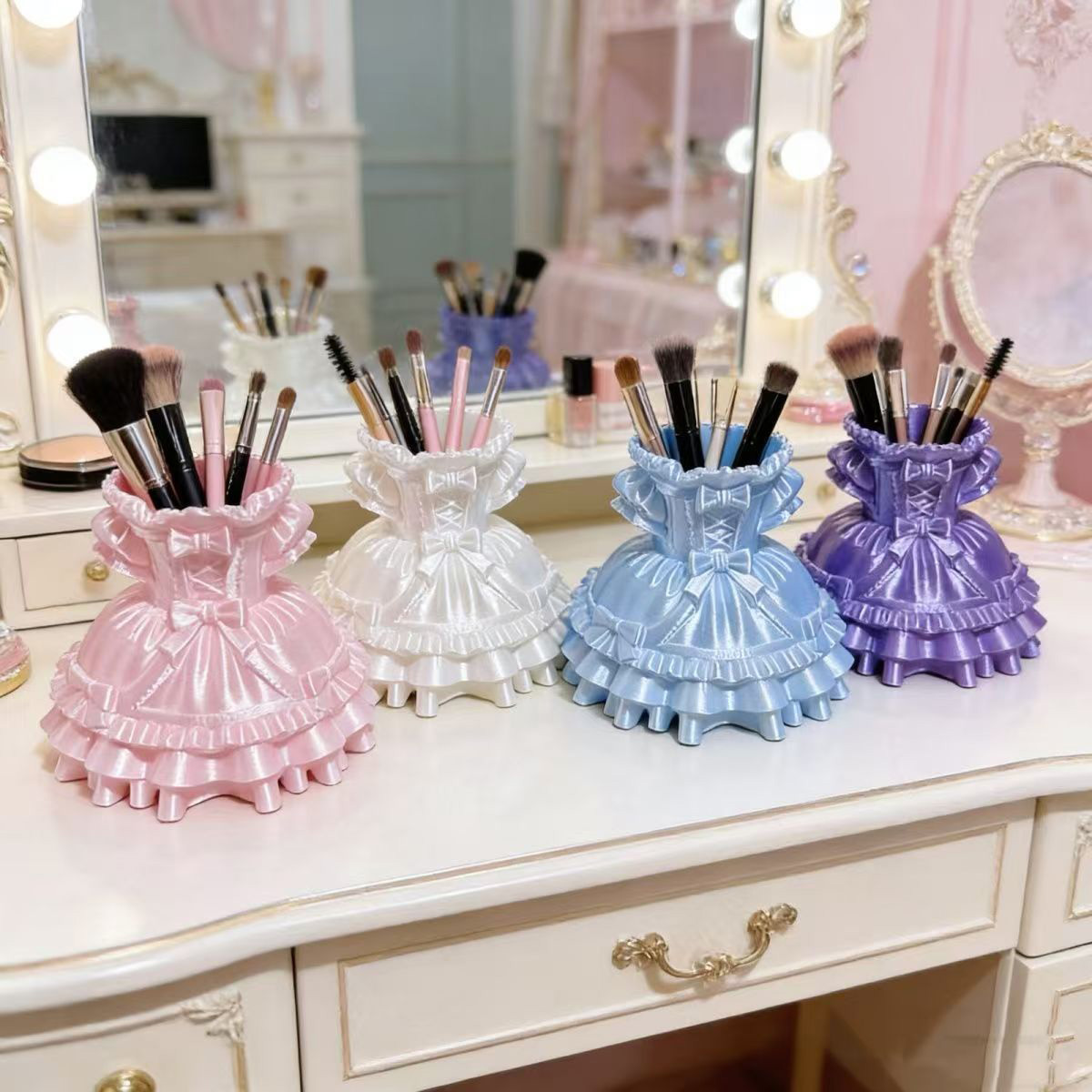 Case With Pencil Holder - (8*11cm) 3D Printed Aesthetic Desktop Organizer,