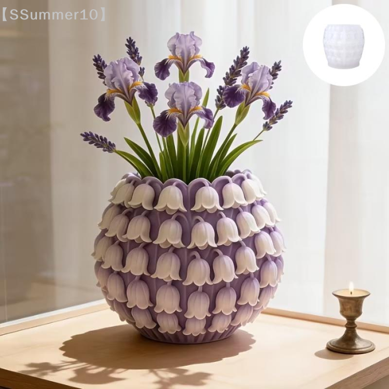 Case With Pencil Holder - 【SSummer10】3D Lily Valley Flower Pot Silicone
