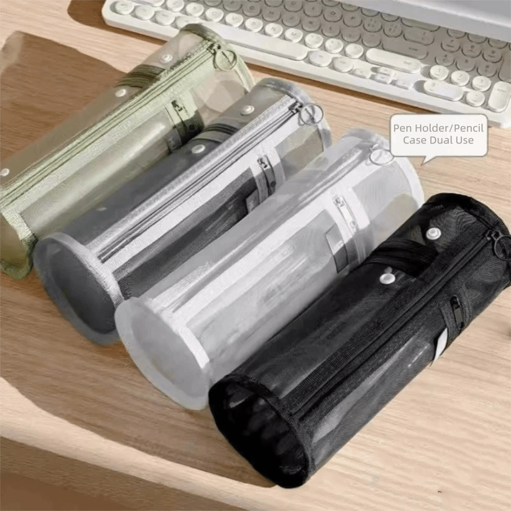 Case With Pencil Holder - Minimalist Transparent Pencil Case Mesh Large