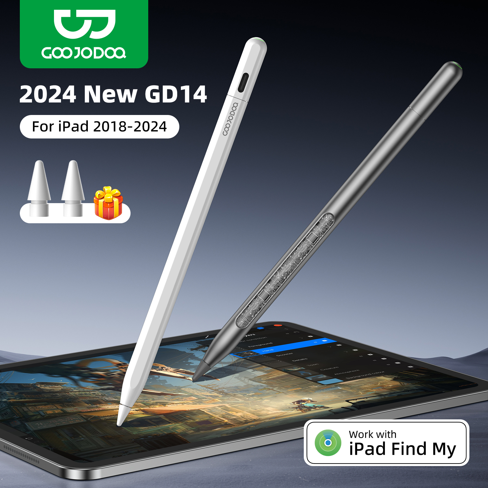 Bluetooth Trackpad - GOOJODOQ GD14 Stylus Pen For Apple