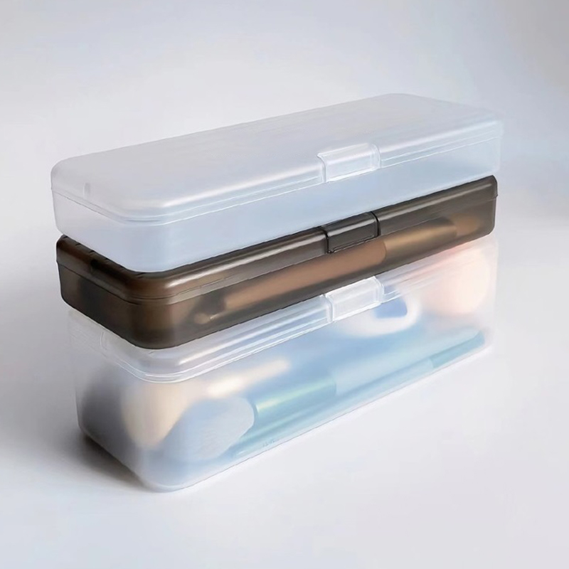 Case With Pencil Holder - 2 Sizes Cosmetic Storage Box Transparent