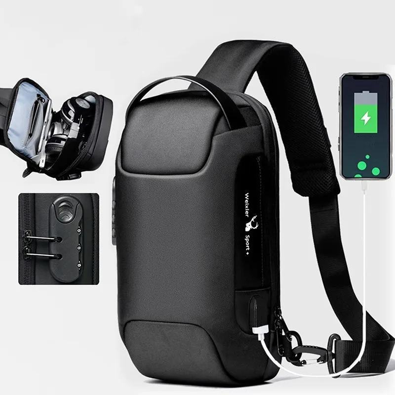 Men'S Usb Crossbody Bag Anti-T - Tablet Shoulder Bag ulasan dan harga