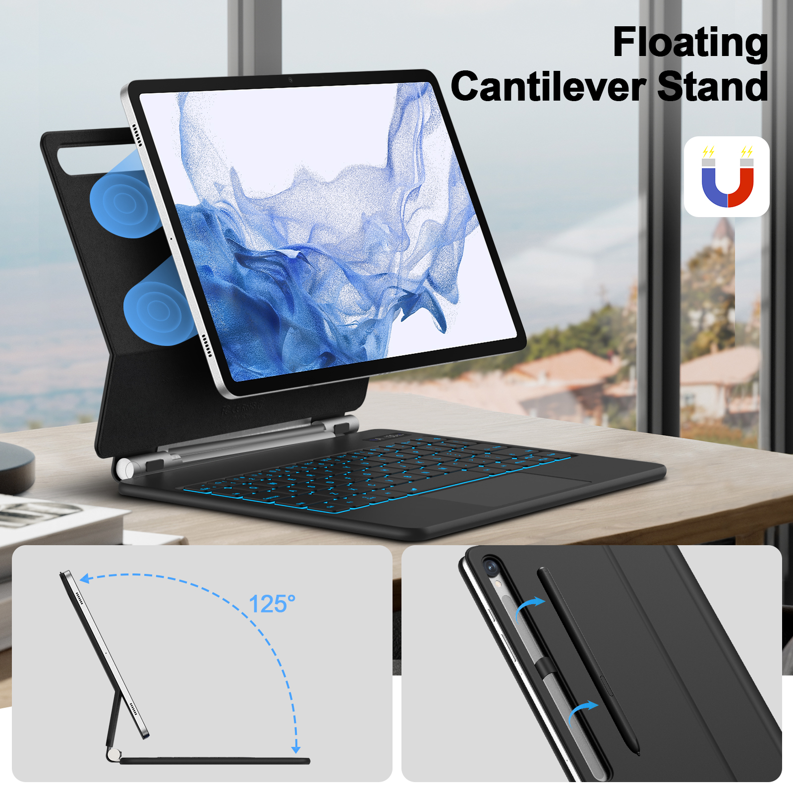 Magic Keyboard For Samsung Gal - Tablet S9 Fe Accessories ulasan dan harga