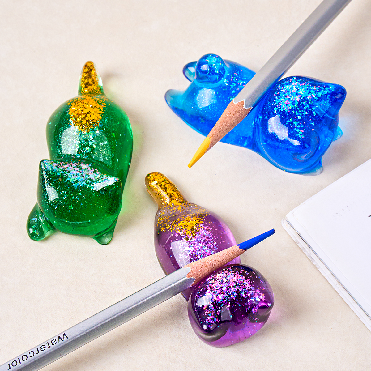 3D Cat Crystal Epoxy Resin Mol - Case With Pencil Holder ulasan dan harga