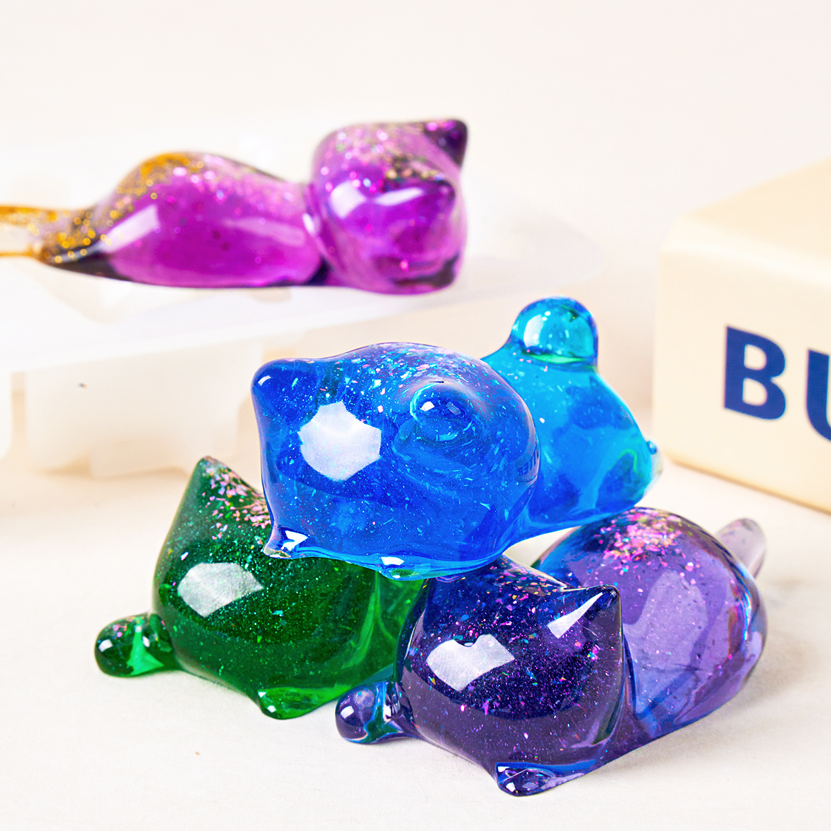 3D Cat Crystal Epoxy Resin Mol - Case With Pencil Holder ulasan dan harga
