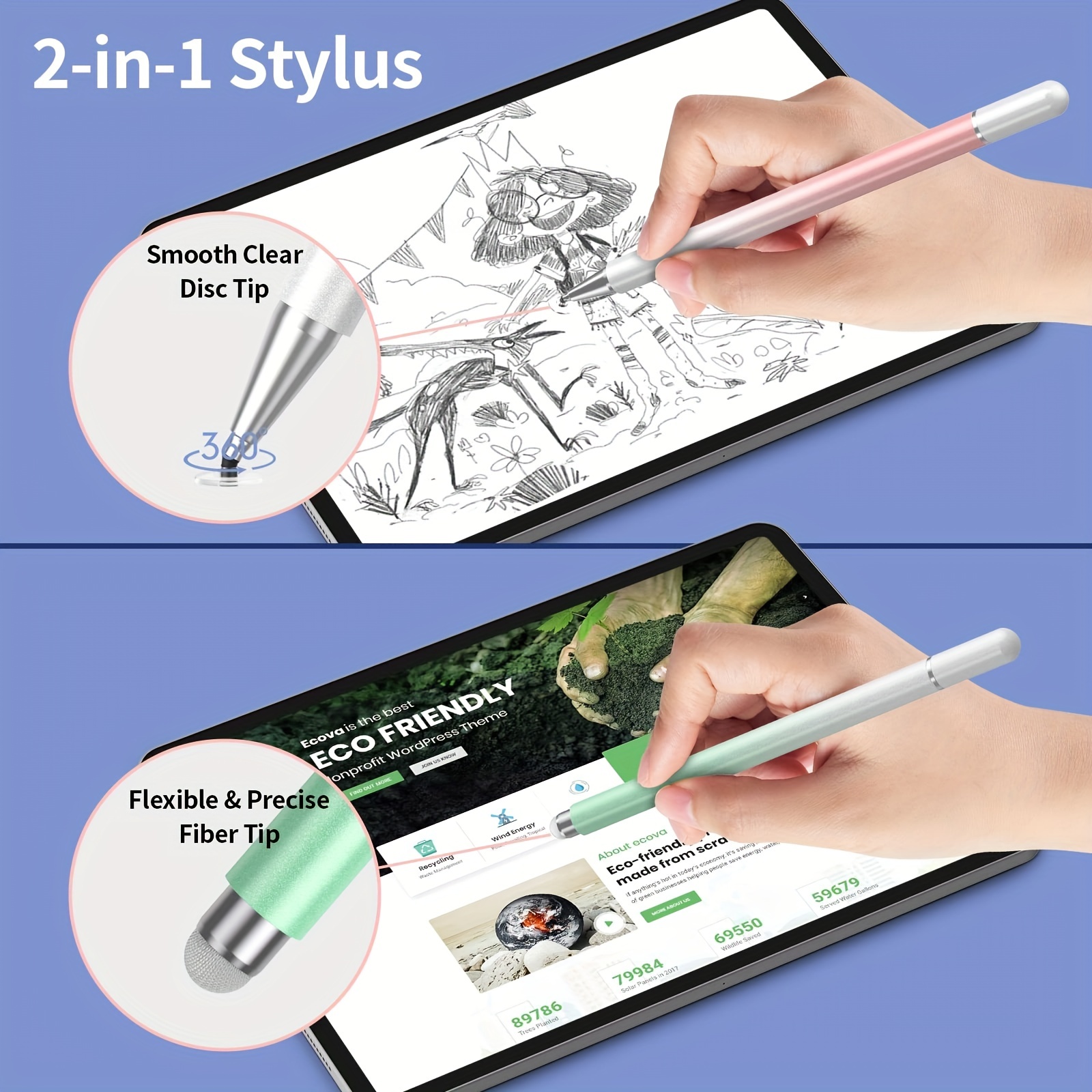 2 in 1 Universal Stylus Pen fo - Drawing Tablet Pen Accessories ulasan dan harga