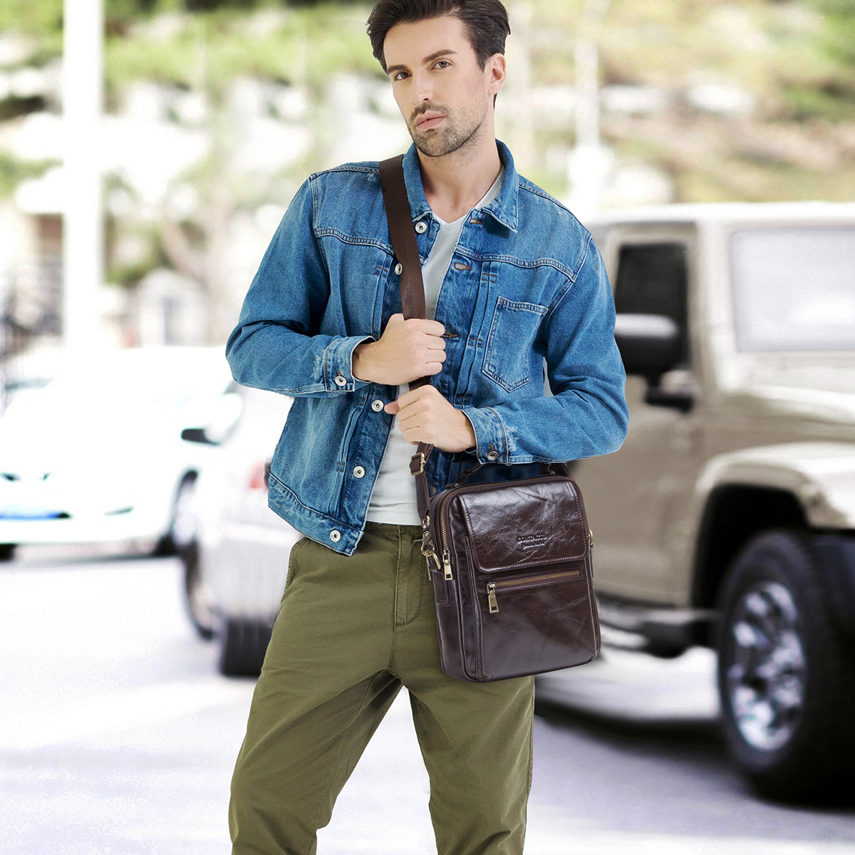 Genuine Leather Sling Shoulder - Tablet Shoulder Bag ulasan dan harga