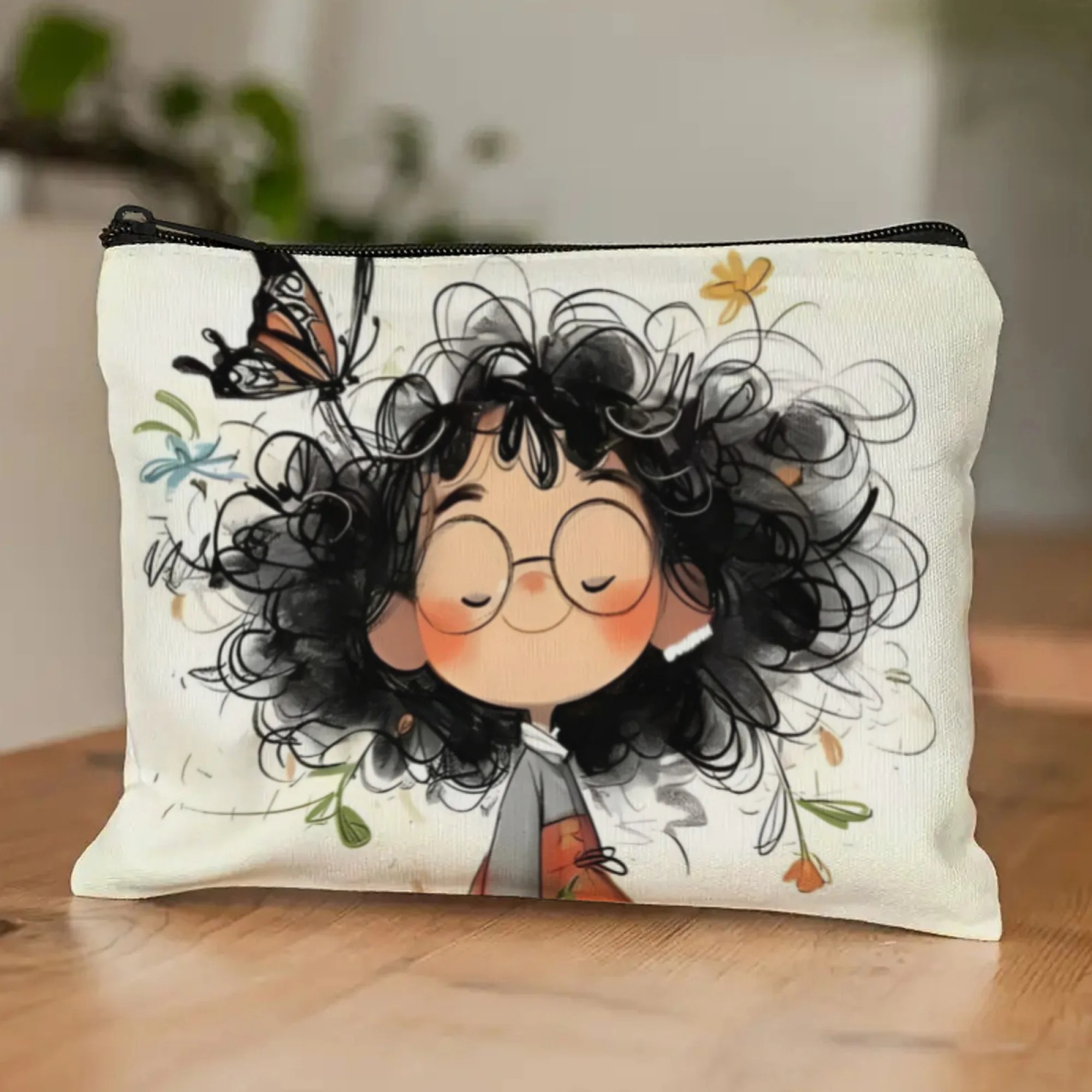 Cartoon Girl Makeup Bag Zipper - Case With Pencil Holder ulasan dan harga
