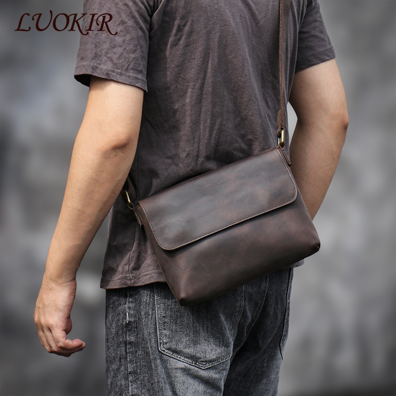 LUOKIR Men's Genuine Leather S - Tablet Shoulder Bag ulasan dan harga