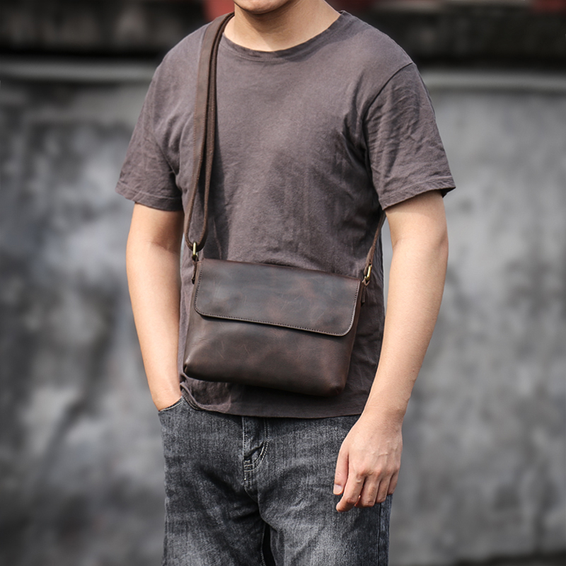 LUOKIR Men's Genuine Leather S - Tablet Shoulder Bag ulasan dan harga