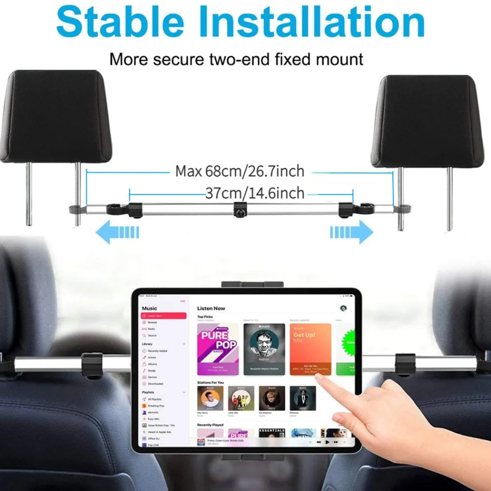 13'' Car Headrest Tablet Mount - Tablet Reading Accessories ulasan dan harga