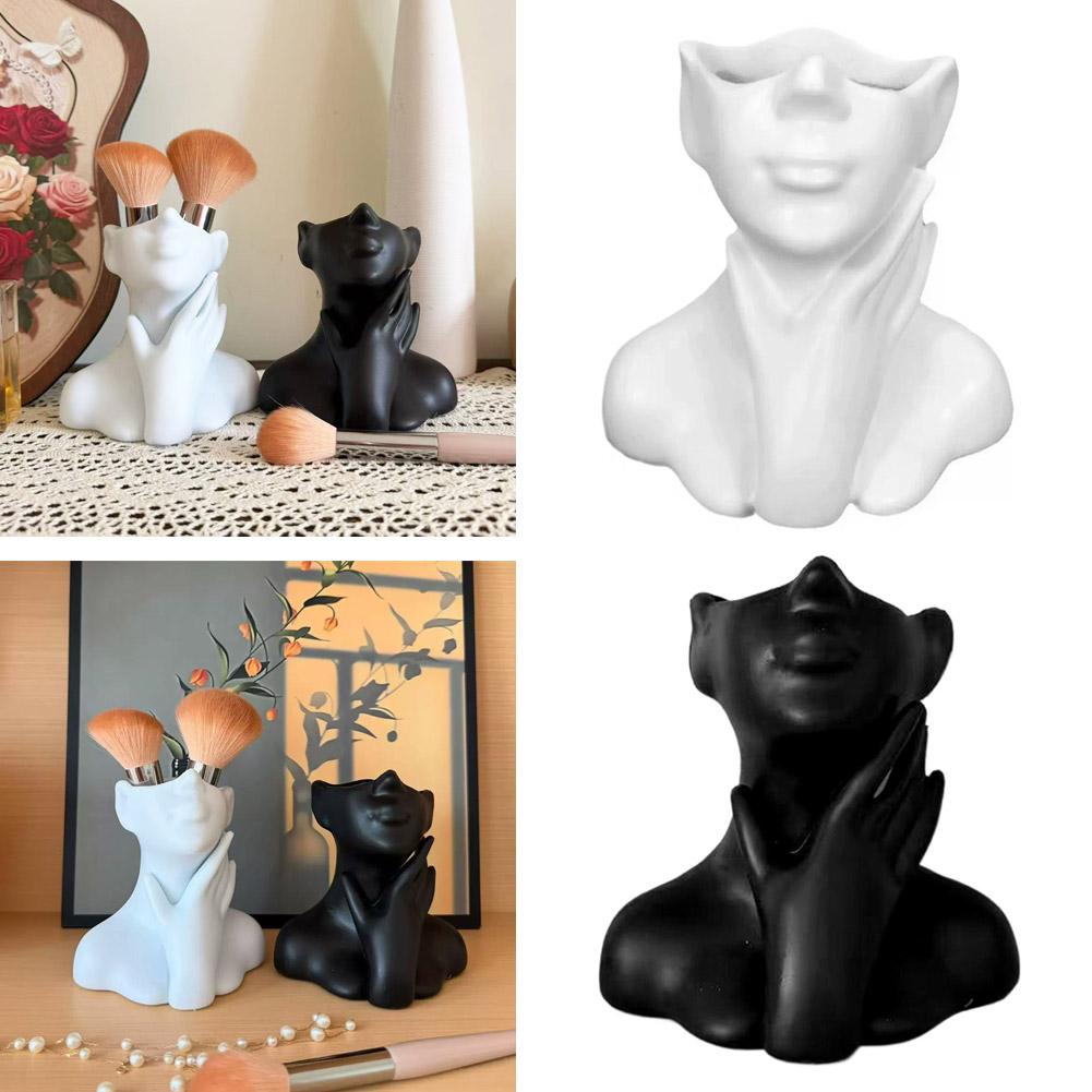Female Bust Figurine Vase Make - Case With Pencil Holder ulasan dan harga