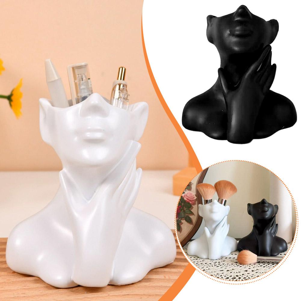 Female Bust Figurine Vase Make - Case With Pencil Holder ulasan dan harga
